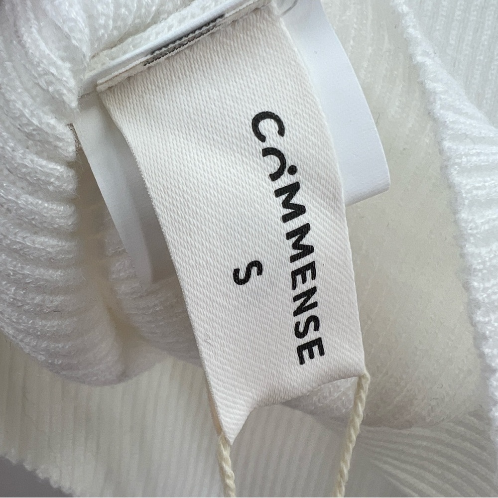 Commense NWT Mock Neck Rib Long Sleeve Knit Top in White size Small - Picture 4 of 8